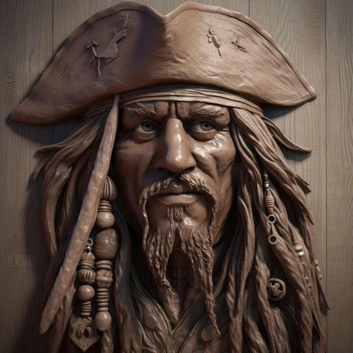 st Jack Sparrow 3 stl model for CNC